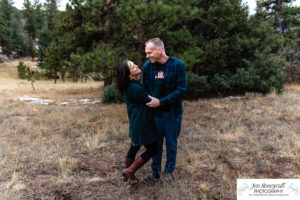 Littleton family photographer extended grandparents kids cousins cold snow Mt. Falcon sunset photography Colorado mountain views fall baby boys girls siblings