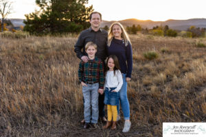 Littleton family photographer mini photo session sunset Colorado foothills brother sister siblings Denver photography