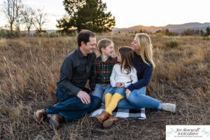 Littleton family photographer mini photo session sunset Colorado foothills brother sister siblings Denver photography