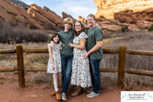 Littleton family photographer Red Rocks Amphitheatre kids teens brothers sister friends grandmother extended sunset photography fall Thanksgiving trip view Arizona foothills Colorado