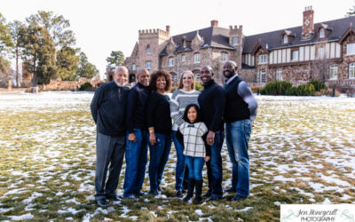 The {W} extended family at the Highlands Ranch Mansion by Littleton photographer