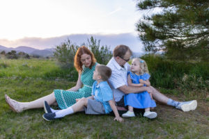 Littleton family photographer mini photo session siblings brother sister Colorado foothills spring Mother's Day