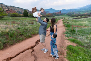 Littleton family photographer South Valley Open Space park Colorado red rocks toddler kids baby girl boy photography