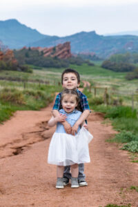 Littleton family photographer South Valley Open Space park Colorado red rocks toddler kids baby girl boy photography