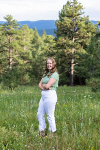 Littleton high school senior photographer Colorado Chatfield teen girl Mt. Falcon photography portrait session mountain views friend wildflowers