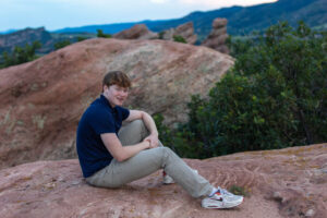 Littleton high school senior boy teenager Arapahoe Class of 2024 photography twins brothers Morrison Mt. Falcon Colorado