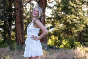 Littleton high school senior photographer Colorado photography Grandview Class of 2024 Mt. Falcon South Valley red rocks sunset dancer