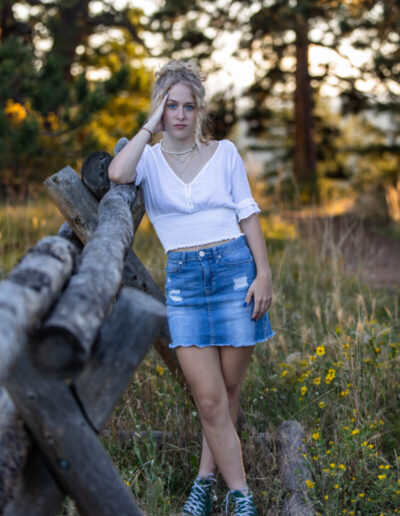 Littleton high school senior photographer woods Mt. Falcon Colorado foothills cello player teenager Heritage class of 2024 photography