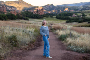 Littleton high school senior photographer South Valley Open Space park Ken Caryl Colorado red rocks photography sunset Kentucky visit teen girl soccer player foothills view