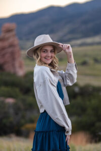 Littleton high school senior photographer South Valley Open Space park Ken Caryl Colorado red rocks photography sunset Kentucky visit teen girl soccer player hat