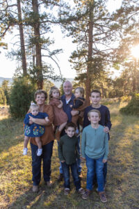 Littleton family photographer Mt. Falcon park sunset extended cousins grandparents grandchildren photography boys brothers little girls siblings