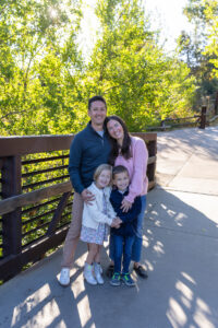 Littleton family photographer Colorado Clear Creek river in Golden twins brother sister mother father daughter son photography foothills fall bridge
