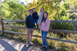 Littleton family photographer Colorado Clear Creek river in Golden twins brother sister mother father daughter son photography foothills fall leaves trees