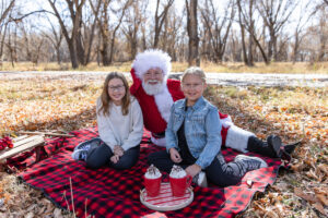 Littleton family photographer mini holiday photo session Santa Claus vintage truck Christmas Chatfield State park Colorado photography