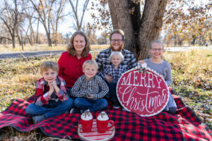 Littleton family photographer mini holiday photo session Santa Claus vintage truck Christmas Chatfield State park Colorado photography