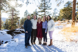 Littleton family photographer Colorado Mt. Falcon park mountain view extended cousins grandparents grandchildren snow siblings teens