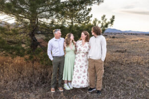 Littleton family mini session at sunset in the Colorado foothills