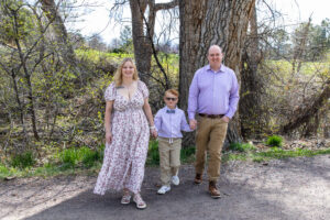 Littleton family photographer Writer's Vista park mother father son Colorado photography bridge lake foothills