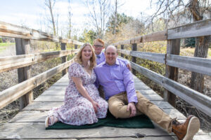 Littleton family photographer Writer's Vista park mother father son Colorado photography bridge lake foothills