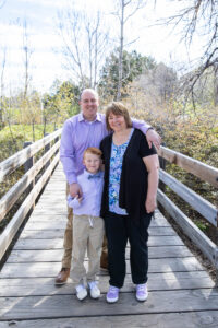Littleton family photographer Writer's Vista park mother father son Colorado photography bridge lake foothills