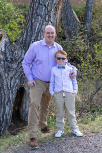 Littleton family photographer Writer's Vista park mother father son Colorado photography bridge lake foothills