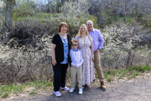 Littleton family photographer Writer's Vista park mother father son Colorado photography bridge lake foothills