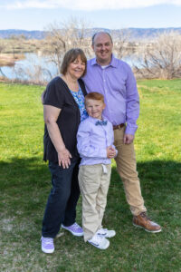 Littleton family photographer Writer's Vista park mother father son Colorado photography bridge lake foothills
