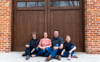 The {R} family in Downtown Littleton for an urban photo session