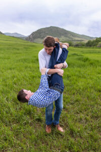 Littleton family photographer sons Mother's Day mother mom boys Hildebrand Ranch photo session Colorado foothills spring photography