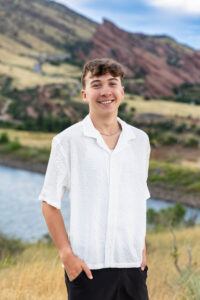 Littleton family and high school senior photographer Morrison Colorado photography CU buffs college bound church Platt Park boy Heritage teenager drums red rocks