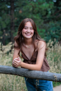 Littleton high school senior photographer Mt. Falcon park Colorado Rock Canyon Highlands Ranch photography sunset mountain views oboe player college bound archery teenager girl teen