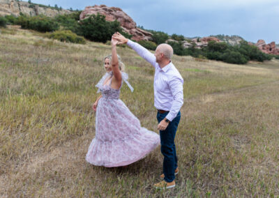 Littleton family photographer South Valley mother father child daughter photography dog dresses field Colorado