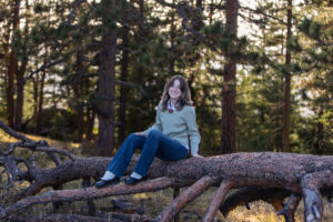 Littleton high school senior photographer Cherry Creek drill team teenager girl Colorado sunset photography mountain views physics college