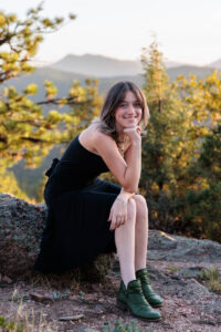 Littleton high school senior photographer Cherry Creek drill team teenager girl Colorado sunset photography mountain views physics college