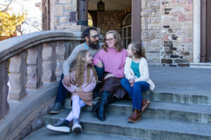 Littleton family photographer Highlands Ranch Mansion Colorado mother father daughters sisters siblings kids fall Christmas photography
