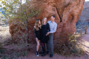 Littleton family photographer Red Rocks Amphitheatre Morrison Colorado photography fall winter mother father daughter