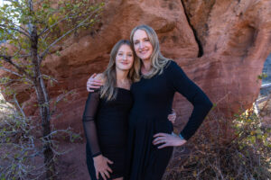 Littleton family photographer Red Rocks Amphitheatre Morrison Colorado photography fall winter mother father daughter
