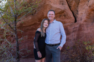 Littleton family photographer Red Rocks Amphitheatre Morrison Colorado photography fall winter mother father daughter