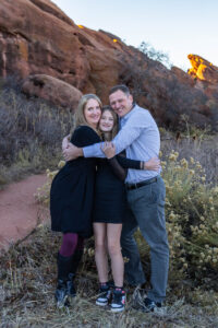 Littleton family photographer Red Rocks Amphitheatre Morrison Colorado photography fall winter mother father daughter