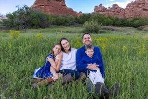 Littleton family photographer South Valley Open Space park red rocks kids mother father son daughter photography summer light Colorado