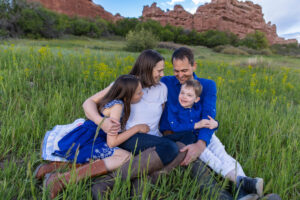 Littleton family photographer South Valley Open Space park red rocks kids mother father son daughter photography summer light Colorado