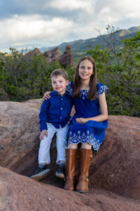 Littleton family photographer South Valley Open Space park red rocks kids mother father son daughter photography summer light Colorado