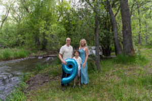 Littleton family photographer Colorado mother father son birthday photography foothills river Bear Creek state park little boy
