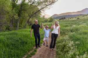 Littleton family photographer Colorado mother father son birthday photography foothills river Bear Creek state park little boy