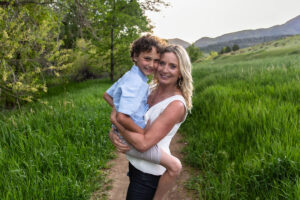 Littleton family photographer Colorado mother father son birthday photography foothills river Bear Creek state park little boy