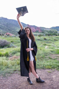 Littleton high school senior photographer Arapahoe student teenager Mt. Falcon Colorado Red Rocks graduate graduation mini session college bound photography foothills