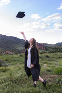 Littleton high school senior photographer Arapahoe student teenager Mt. Falcon Colorado Red Rocks graduate graduation mini session college bound photography foothills