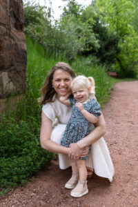 Littleton family photographer Morrison park mother father daughter little girl photography Colorado bridge river