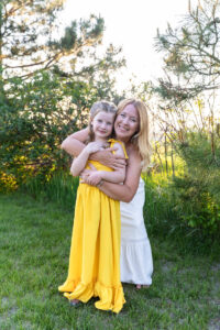 Littleton family photographer mini photo session photography Colorado mother daughter sunset golden hour fun sweet silly connection