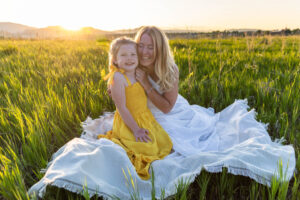 Littleton family photographer mini photo session photography Colorado mother daughter sunset golden hour fun sweet silly connection